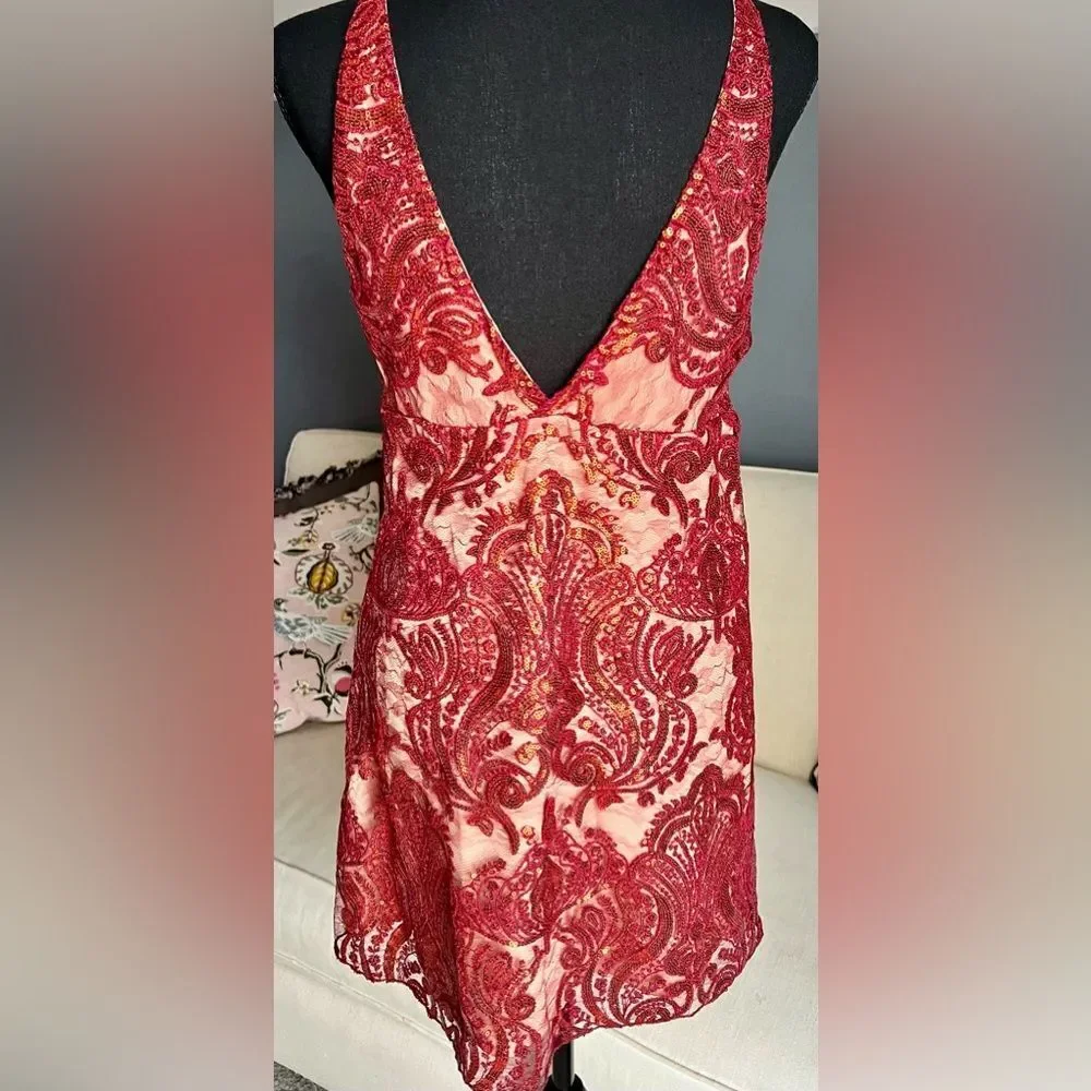 FREE PEOPLE - NIGHT SHIMMERS SEQUIN DRESS - SIZE 6 - Picture 9 of 9